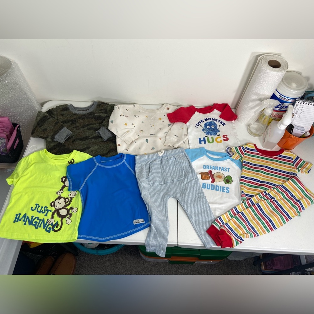 EUC BUNDLE Carter’s Children’s Place baby boy’s sweatshirt shirt swim pajamas